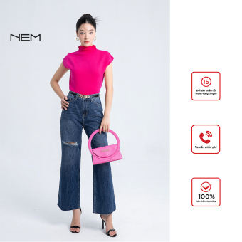 QUẦN JEANS RÁCH GỐI 2 TONE MÀU NEM FASHION Q67112