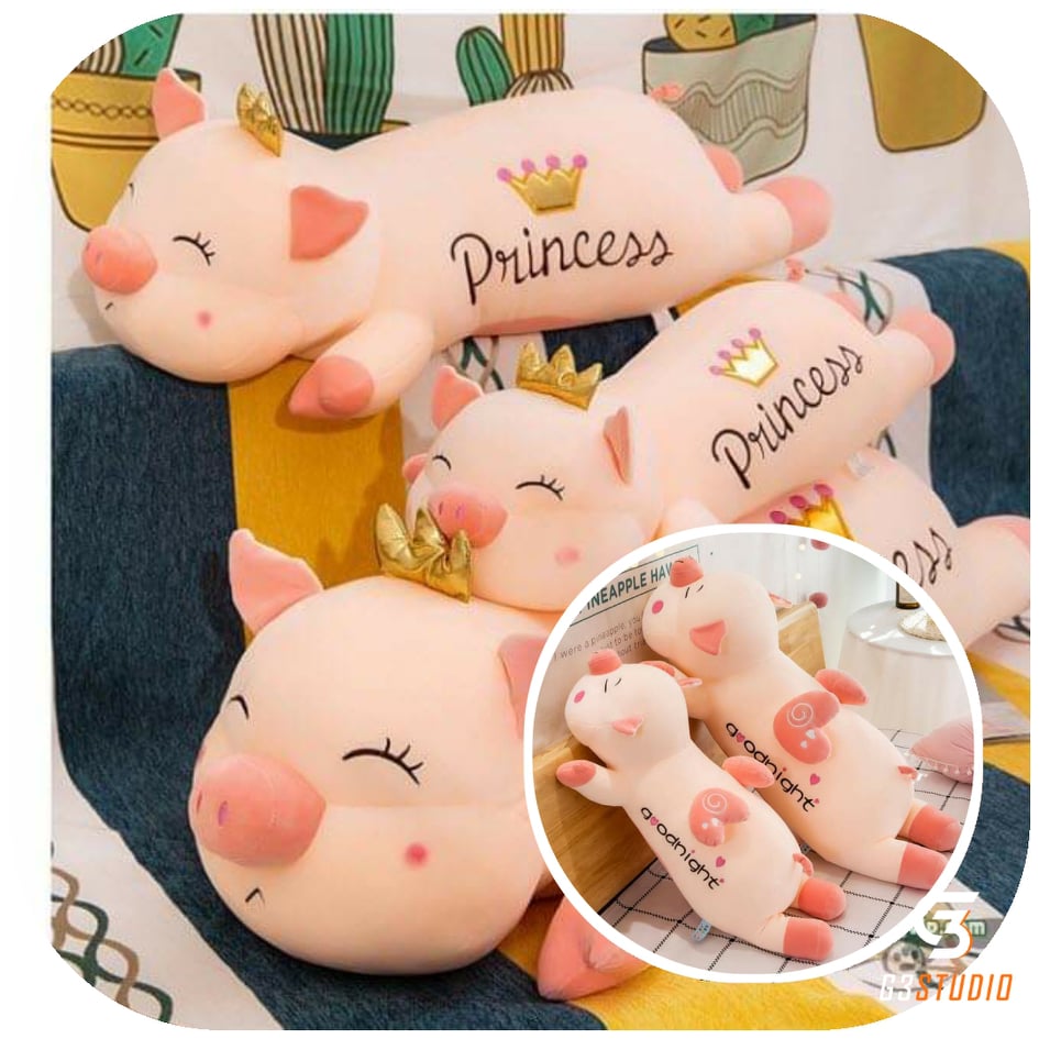 Gấu bông Heo bông cánh tim Good night, Heo bông công chúa Princess