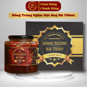 Đông Trùng Hạ Thảo Ngâm Mật Ong Thảo Mộc Vương Loại Thượng Hạng 730ml( Tặng kèm túi xách hộp đựng đi biếu tặng )