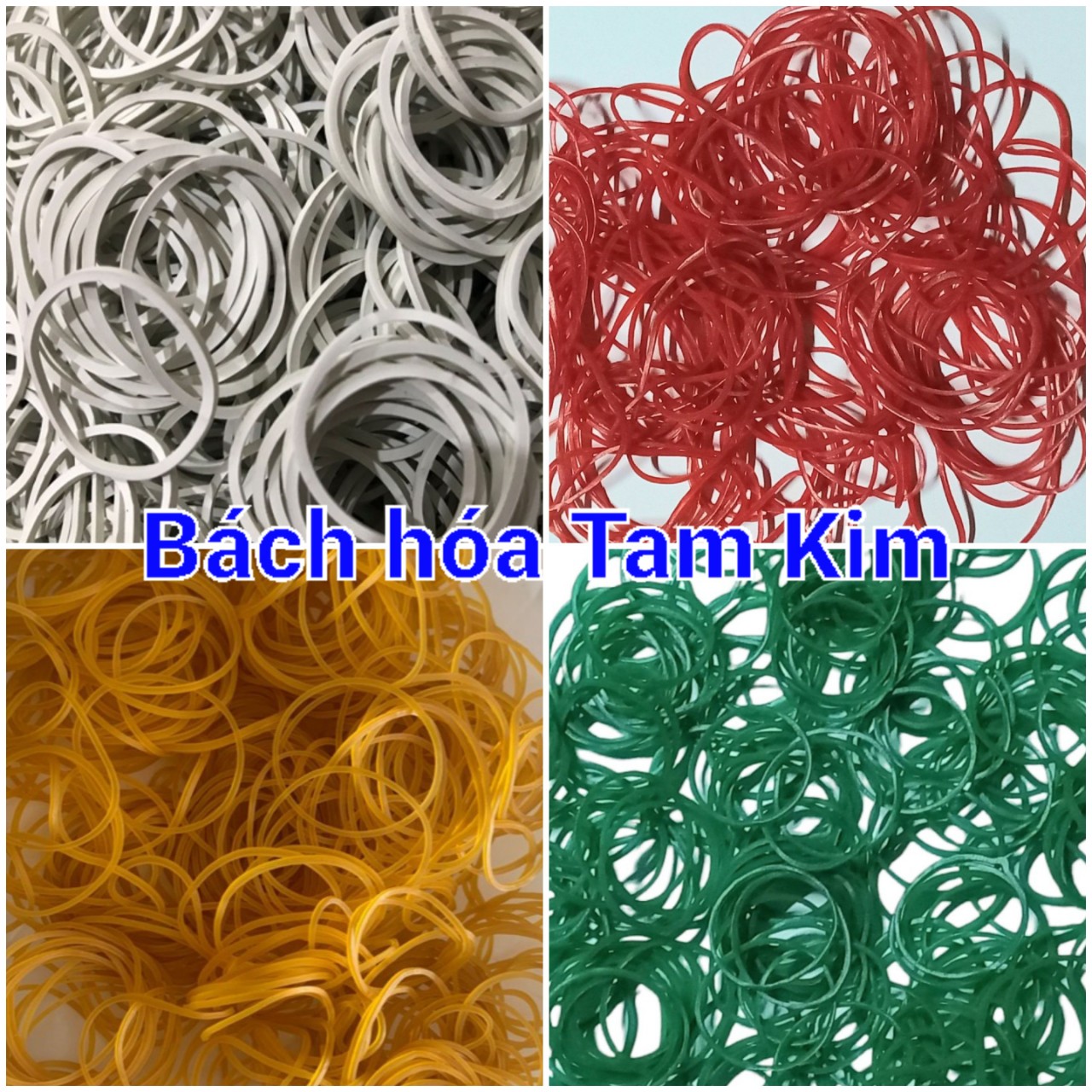 [100g khoanh lớn] Dây thun xuất khẩu màu Vàng Đỏ Xanh Trắng dùng cột tiền cột hàng siêu dẻo dai tiện lợi chất liệu đẹp đường kính 38mm