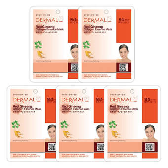Combo 5 mặt nạ dưỡng da tinh chất hồng sâm Dermal