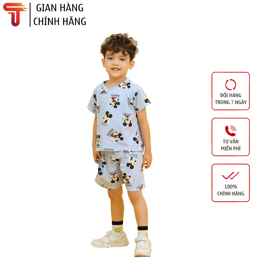 TANOSA KIDS Bộ cộc tay hình Micky cho bé trai bé gái từ 8-22kg