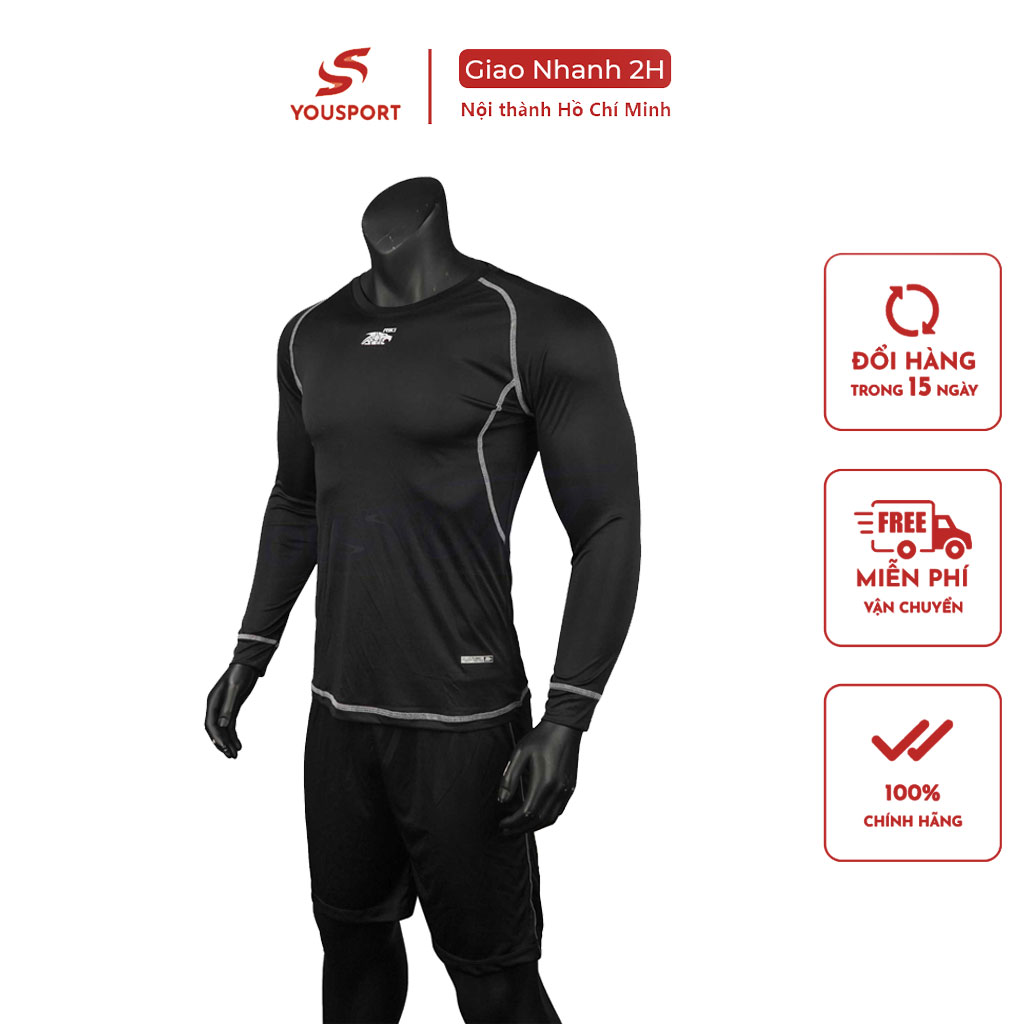 Áo giữ nhiệt nam, áo thun dài tay nam co dãn 4 chiều, áo thun thể thao nam thích hợp cầu lông bóng đá gym