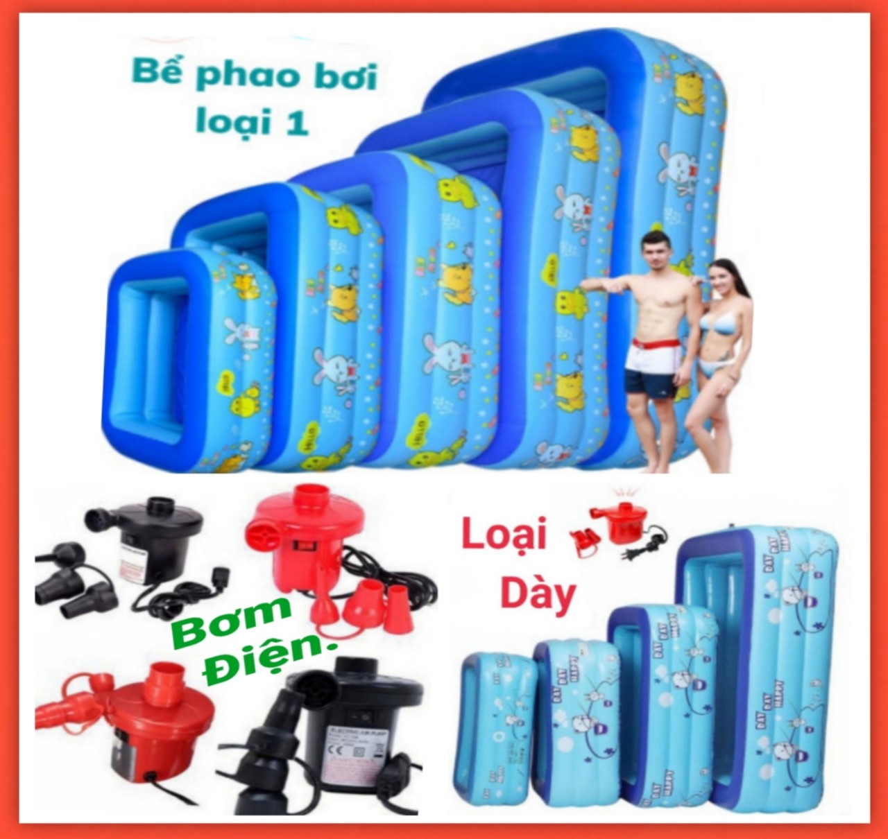 Bể bơi 3 tầng Đủ kích cỡ