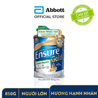 Lon Ensure Gold Green Health Đạm thực vật hương Hạnh nhân 850g
