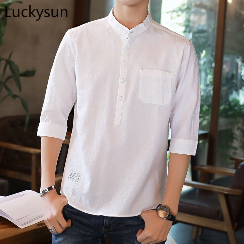 Mens casual hot sale kurta white