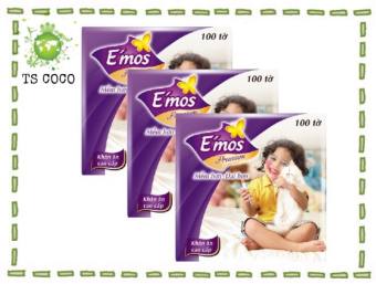 combo 5 bịch KHĂN GIẤY VUÔNG EMOS 100 TỜ date mới