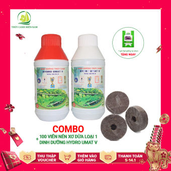 Combo Dung dịch thủy canh HidroUmat V + 100 viên nén ươm hạt tặng 1 bịch hạt giống ngẫu nhiên