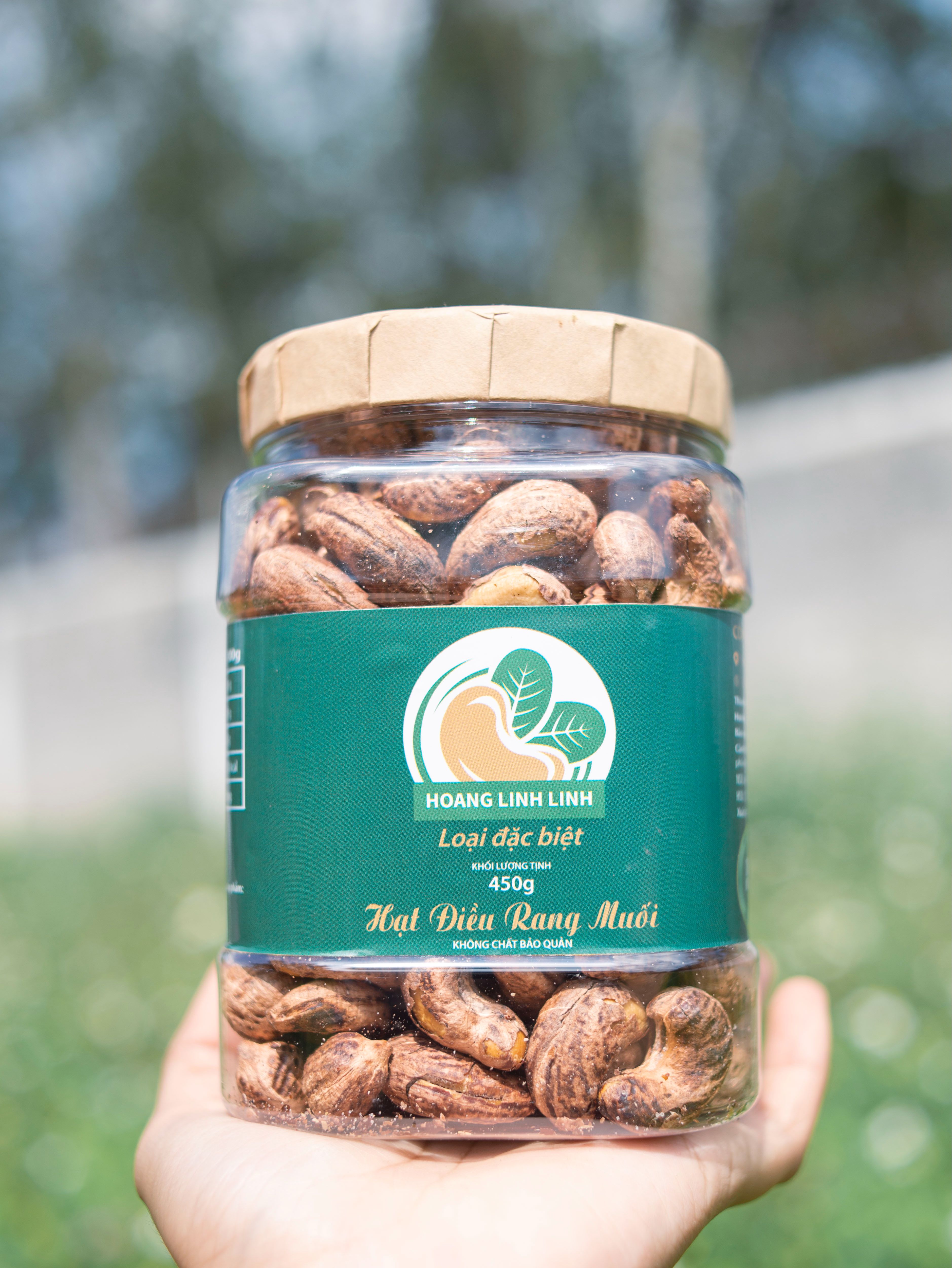  Hộp nắp giấy 500g Nguyên Hạt - Hạt điều Hoàng Linh Linh nhiều size thơm ngon giòn béo rang mới hàng ngày 