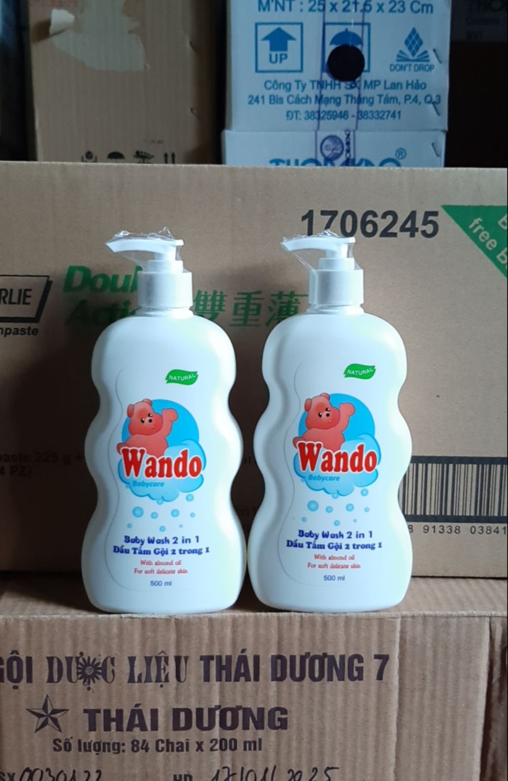 Dầu tắm gội bé 2 trong 1 wando 500ml