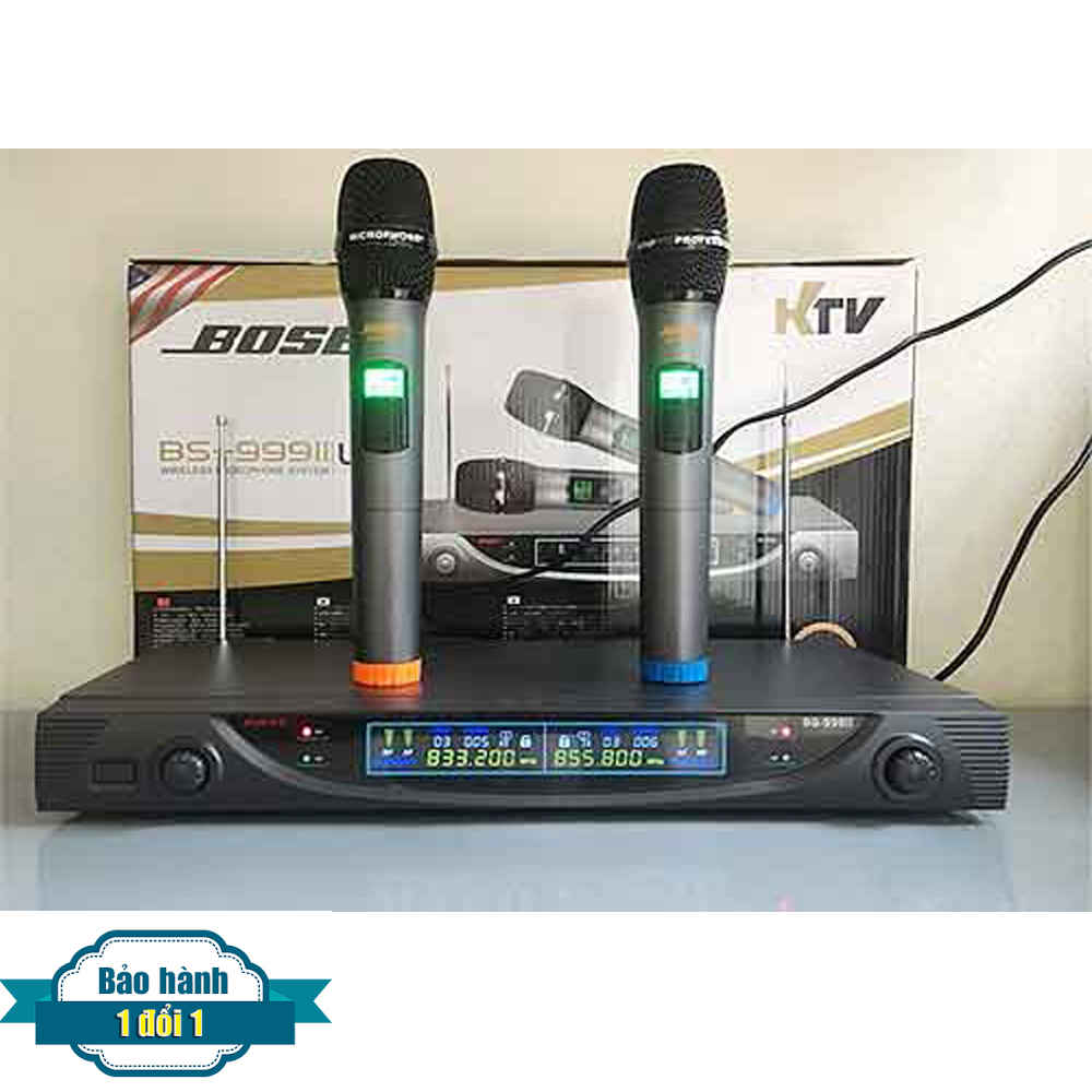 Micro Không Dây Bose BS 999II Micro Karaoke Không Dây -Mic Hát Karaoke Chống Hú Cao, Âm Thanh Trung Thực, Micro Karaoke Gia Đình, Sân Khấu - Bảo hành 12 tháng