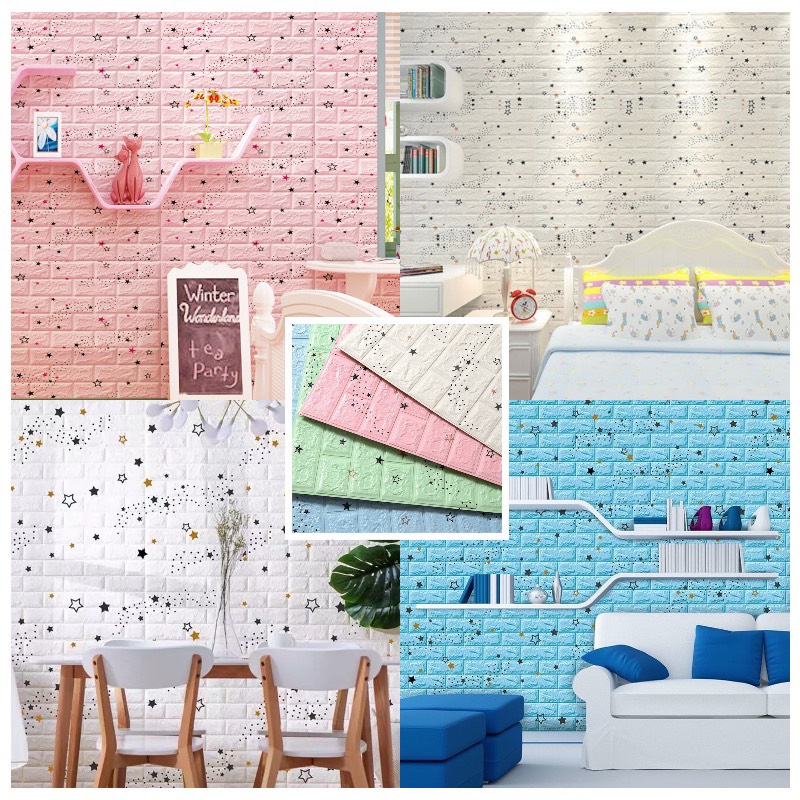 Combo 50 tấm xốp dán tường hoạt hình khổ 70x77cm cho trẻ em, hàng loại 1 có sẵn keo- miếng dán 3d cho bé, miếng dán phòng ngủ