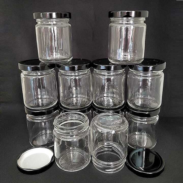 Hũ chưng yến 100ML thủy tinh mẫu Trụ Tròn - nắp thiếc đen - Hũ làm sữa chua, đựng gia vị, tổ yến, mật ong, dầu dừa, sữa ong chúa, thực phẩm, mỹ phẩm