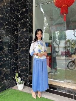 Đồ Lam Đi Chùa #Tàu Lụa Quần Váy# Quần Áo Nữ