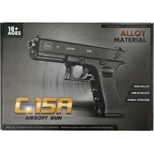 ภาพหน้าปกสินค้าK-STORE ปืนของเล่น ปืนอัดลมเหล็กอัลลอย ปืนอัดลม ปืนสั้นของเล่น มีลูกให้200นัด C15A ที่เกี่ยวข้อง