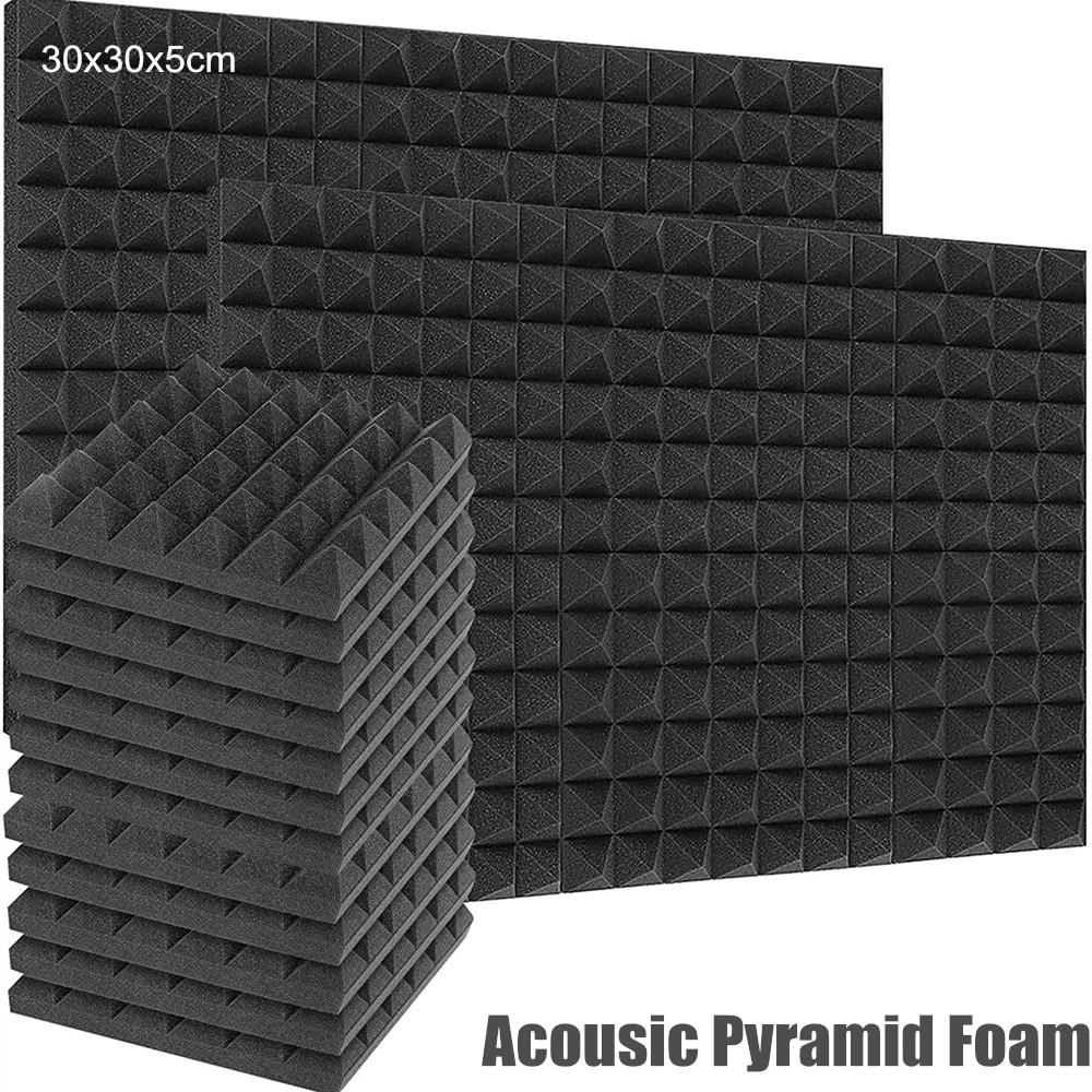 เเผ่นซับเสียง 30X30X5ซม.1Pcs หนา แผ่นเก็บเสียง Soundproof โฟมสตูดิโออคูสติกเสียงการดูดซึม Proofing แผ่นกระเบื้อง พิสูจน์เสียงโฟมผนัง