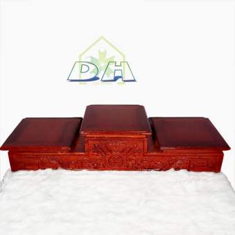 Kệ đôn gỗ 3 tầng để bát hương Đế bát nhang gỗ 3 tầng - QUANG VINH CERAMIC