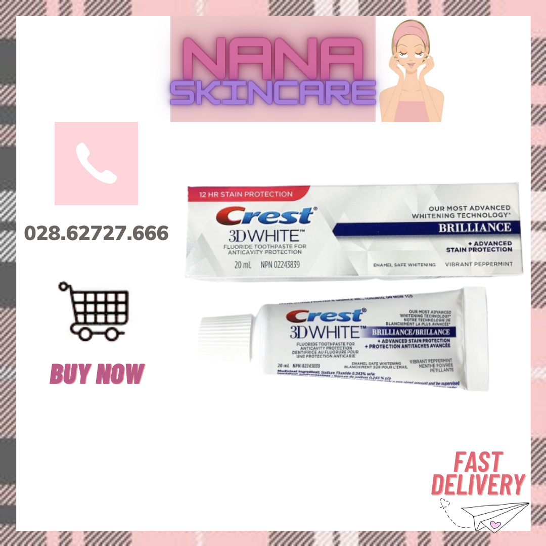 [Size Mini 20ml] Kem Đánh Răng Crest 3D White Brilliance