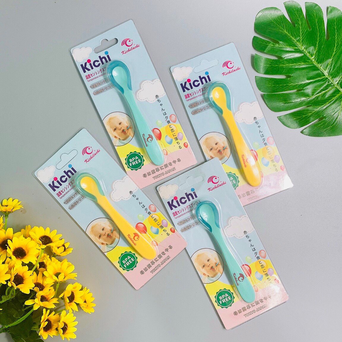 [Hàng mới về] Thìa ăn dặm báo nóng Kichi cho bé