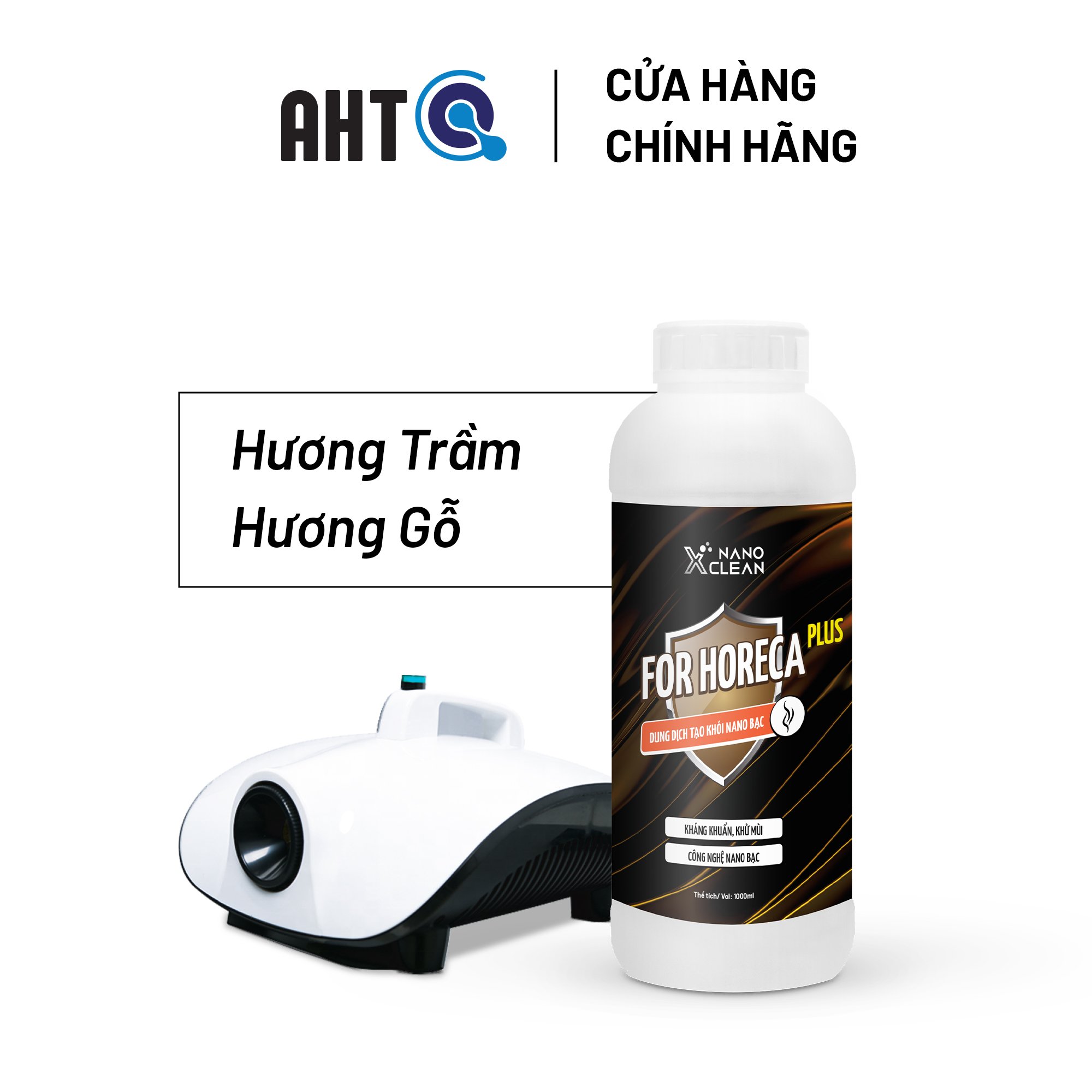 [HƯƠNG GỖ/HƯƠNG TRẦM] Dung dịch tạo khói, phun khói Nano Xclean For Horeca Plus 1L- Sử Dụng Với Máy Phun Khói-Diệt Khuẩn, Khử Mùi Không Gian, Mùi Ẩm Mốc-Nano Bạc AHTC