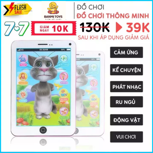 Ipad mèo tom biết nói, hát, kể chuyện cho bé. Đồ chơi thông minh cho bé.