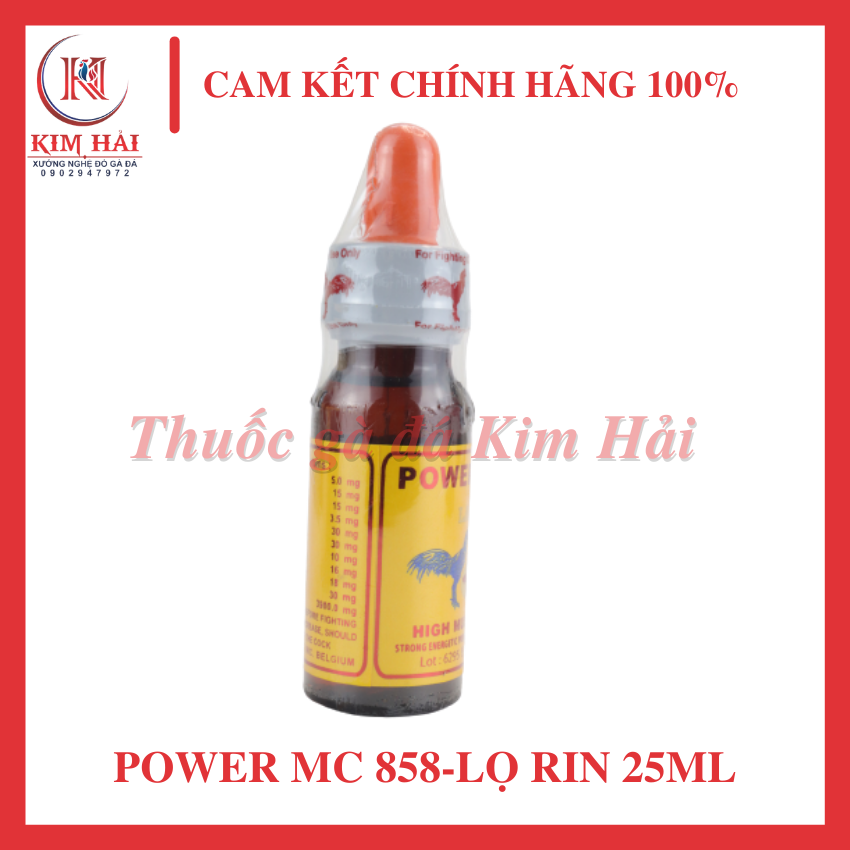 Power Mc 858-[lọ rin 25 ml]-Lam Pam Thái Lan-nguyên chất,nhỏ trước đá 30 phút-dành cho gà đá bo lớn,kéo dài 4 tiếng.