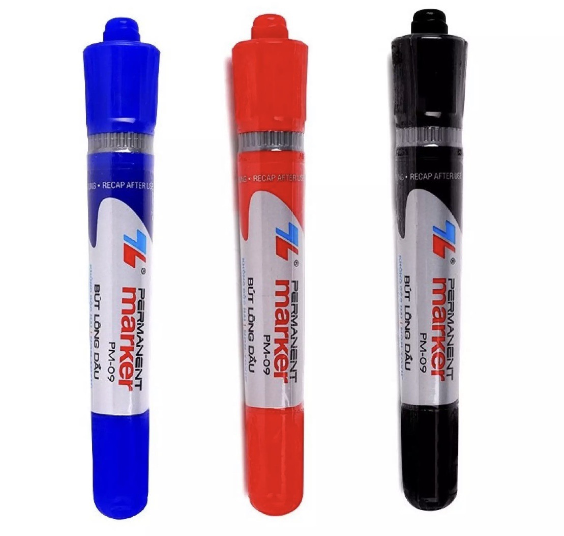 Hộp 10 cây bút lông dầu 2 đầu thiên long pm09