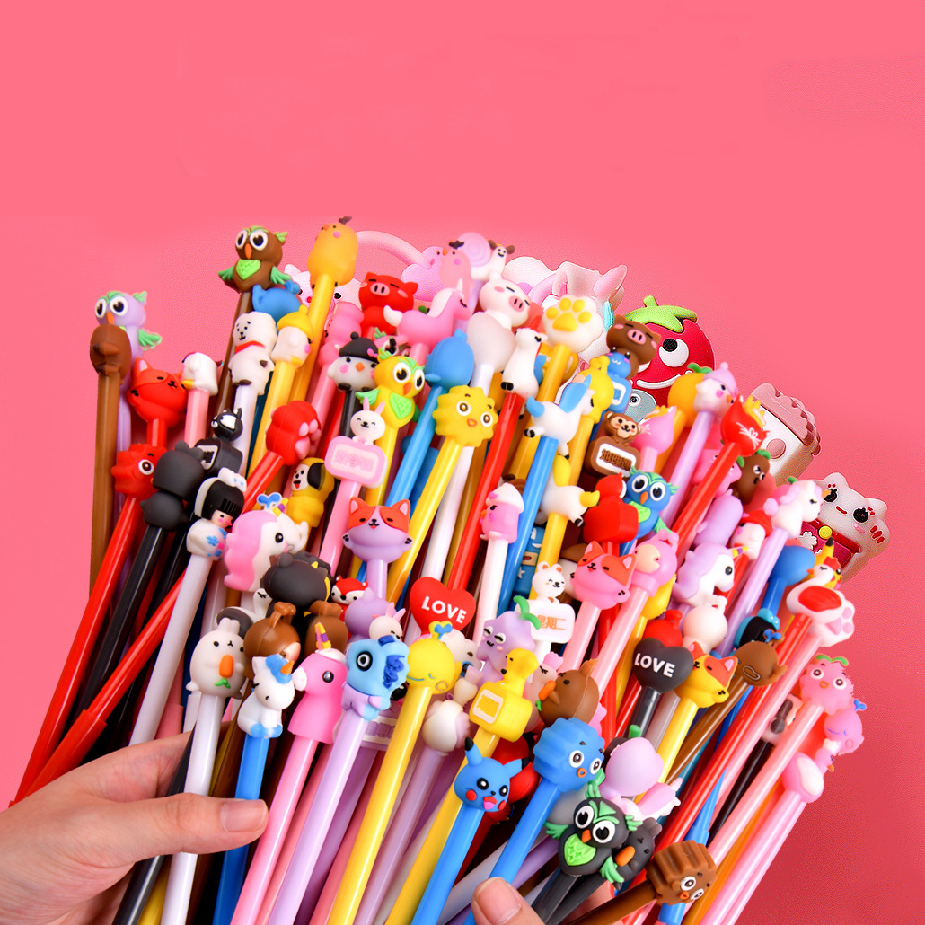 Set 20 Cây Bút Mực Gel đầu thú hoạt hình mix nhiều mẫu xinh xắn