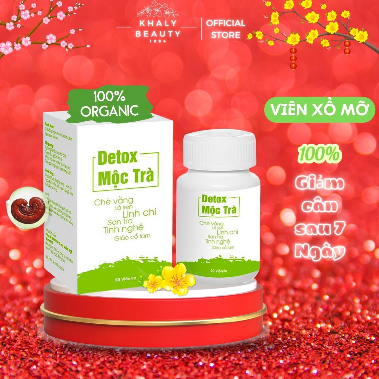Detox mộc trà viên uống xổ mỡ, thải mỡ, giảm cân trong 7 ngày, 6 vị thảo mộc an toàn tuyệt đối,hiệu quả, làm đẹp da & tốt cho sức khỏe, Viên uống Detox Mộc Trà Dr cell Chính hãng 100%