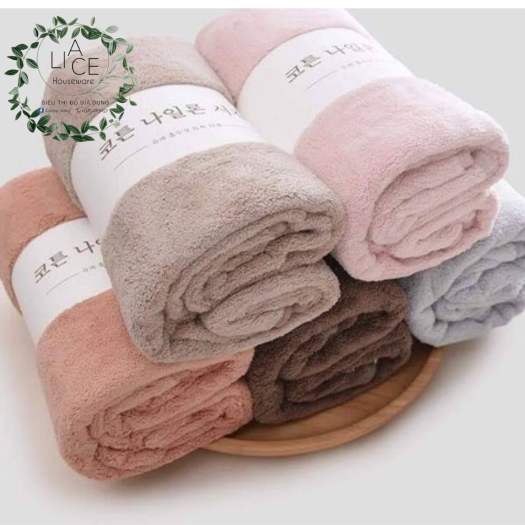 Khăn mặt lông cừu hàn quốc-khăn hàn quốc kẻ sọc