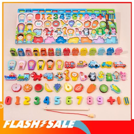 Bộ Bảng Số Thông Minh Cho Bé.Bộ Đồ Chơi Câu Cá Và Ghép Số Học Đếm 63 Chi Tiết Cho Bé