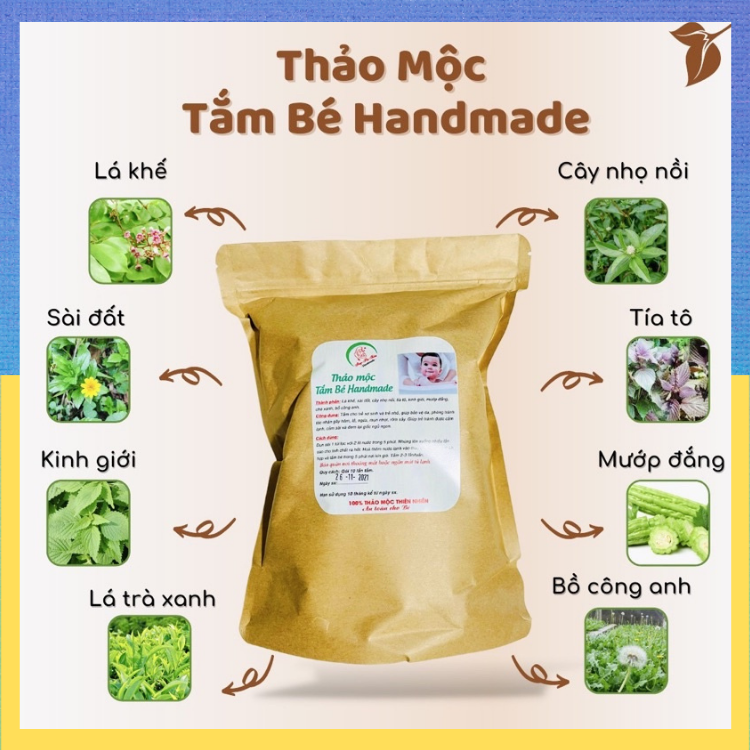 Lá tắm cho trẻ sơ sinh handmade lá tắm thảo dược cho bé