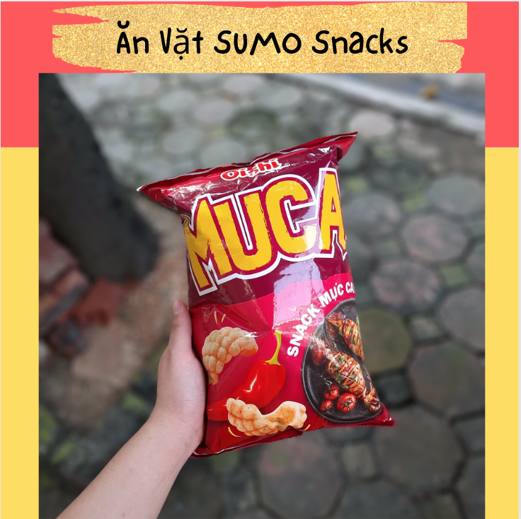Bim bim snack muca oishi vị mực cay gói 80g-ăn vặt sumo snack