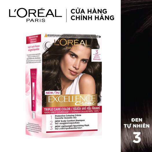 Thuốc Nhuộm Tóc Loreal Paris Excellence Cream #Nâu Đen