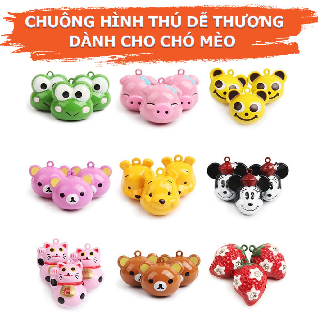 Chuông đeo cổ hình thú dễ thương, lục lạc cho chó mèo siêu cute