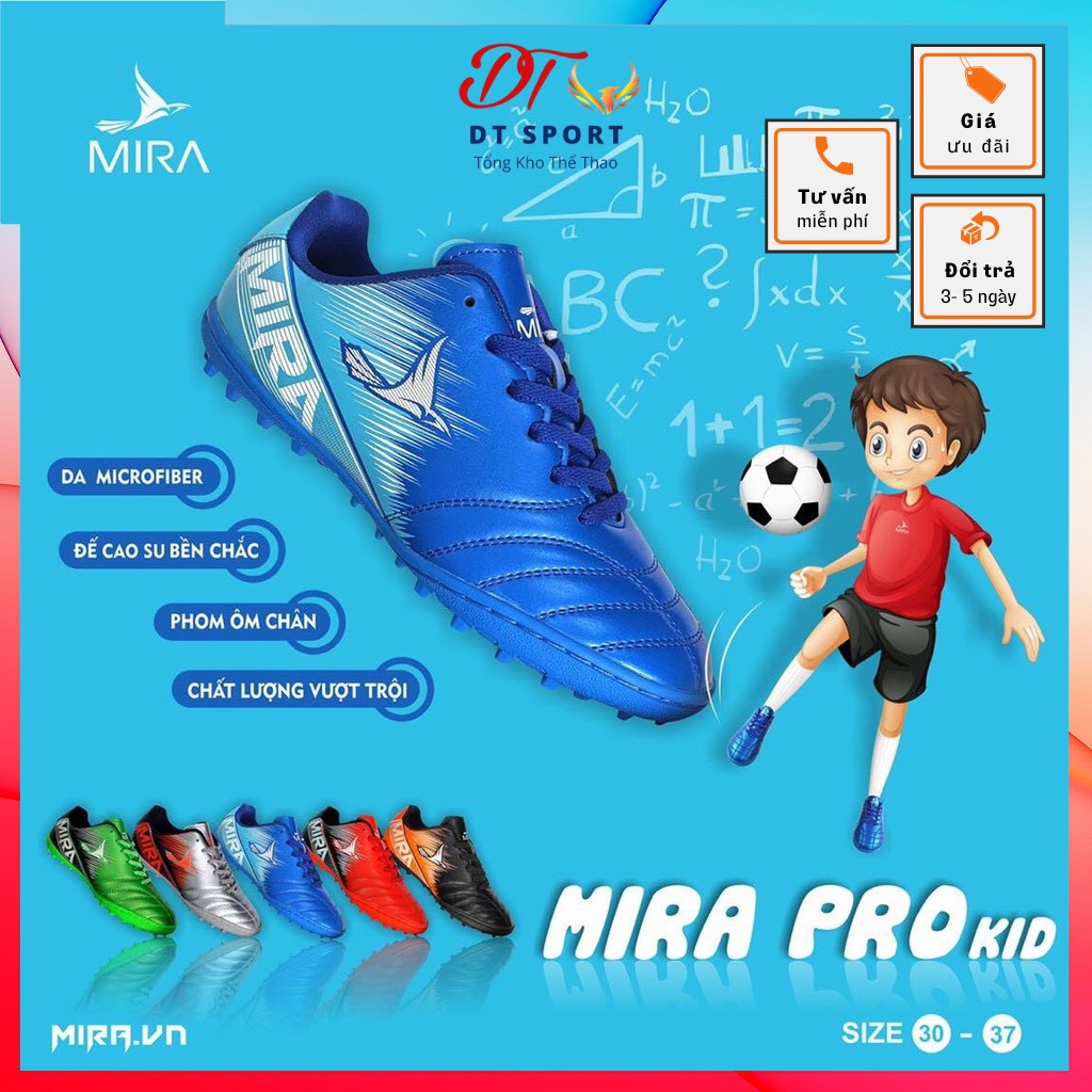 Giày đá bóng đá banh trẻ em Mira Kid Pro chính hãng, đá mọi loại sân đặc biệt là cỏ nhân tạo mẫu mới 2022 🔔Free Ship🔔