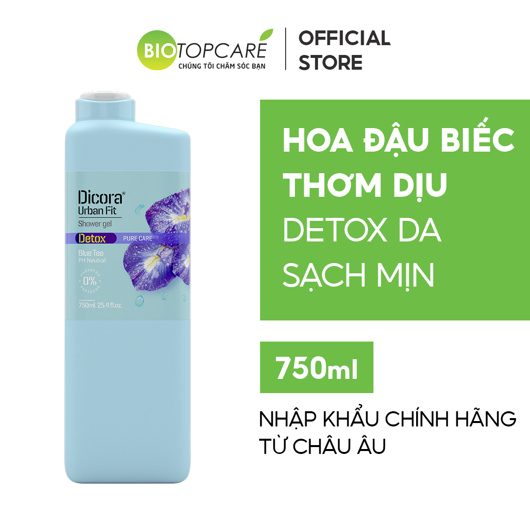 Sữa tắm detox hoa đậu biếc Dicora Urban Fit - 750ml