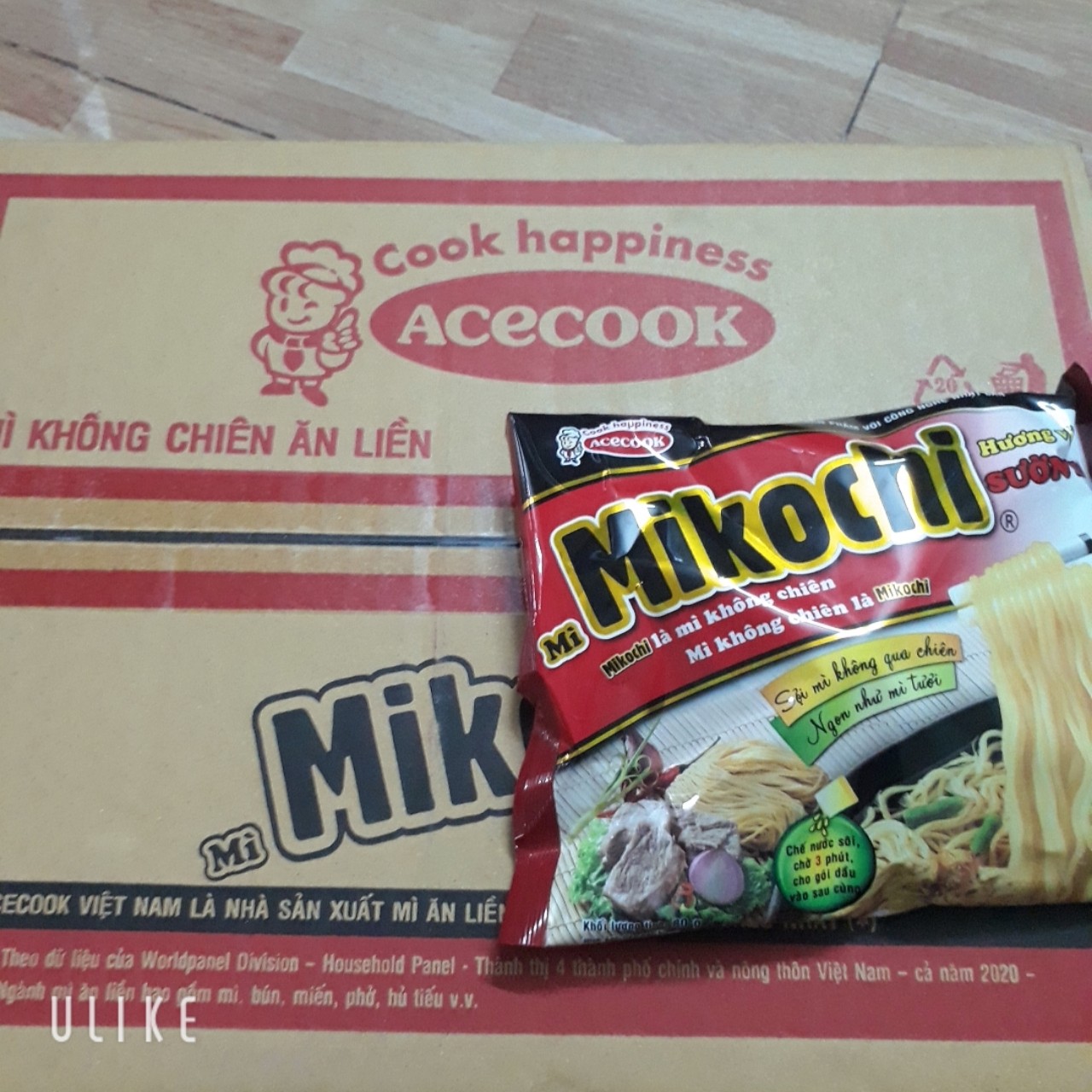 Thùng mì mikocchi không chiên sườn heo 24 gói