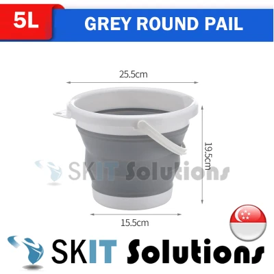 5L 10L 13L 15L Round Waterproof Foldable Pail with Cover or Without Cover, Collapsible Retractable Outdoor Water Pail Bucket Barrel TUB for Car Washing Fishing Toilet Cleaning, Portable Large Plastic Foot Leg Spa Bath Soak, Wash Bin Washtub Picnic Basket (4)