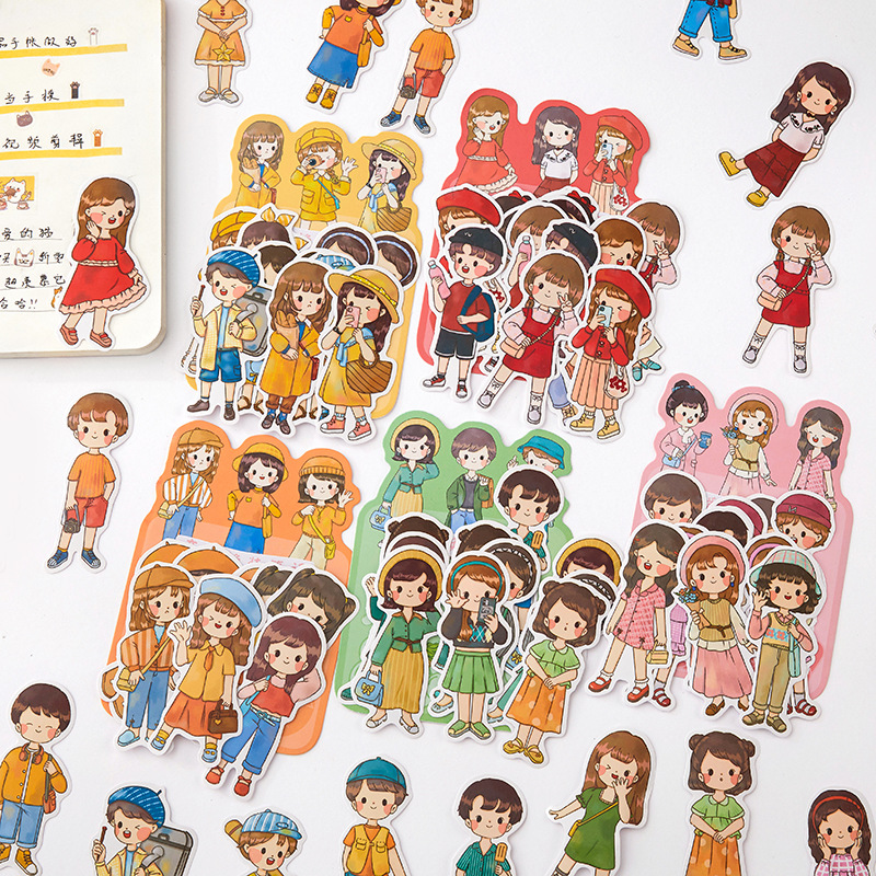 Sticker (hình dán) CHIBI THỜI TRANG nông trại mây chống nước dán điện thoại, laptop, vali, trang trí sổ, album, nhật ký, lưu bút