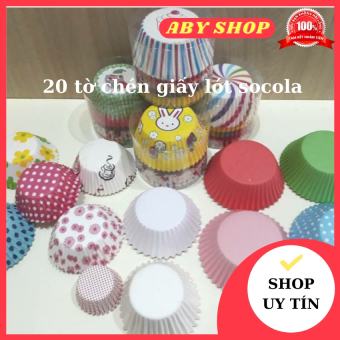 Chén giấy lót socola cupcake ⚡ GIÁ TỐT  ⚡ khuôn giấy làm bánh nhiều màu sắc