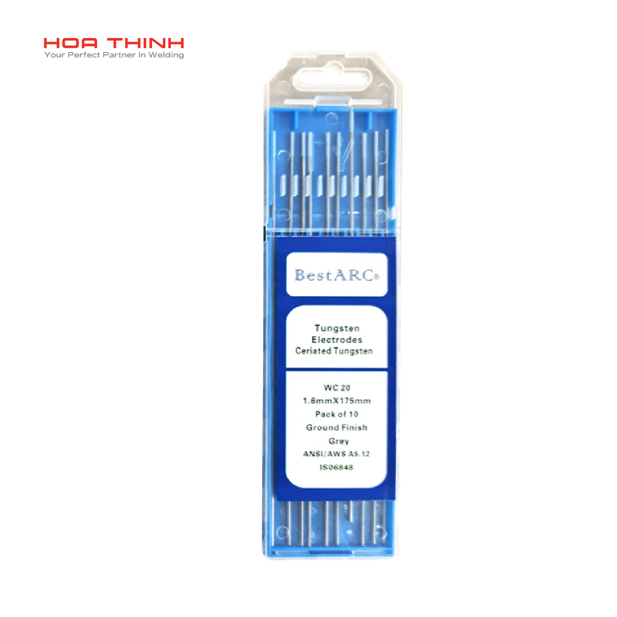 Phụ tùng hàn tig tq kim hàn tig wce-20 ø 1.6 x 175mm, ground finish al