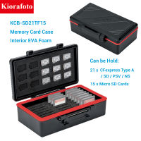 Kiorafoto Plug-in Type Memory Card Case 36 Vertical Slot SD Card Protection Box Holder for 21 SD / PSV Game Card / NS Game Card / CFexpress Type A Card and 15 Micro SD Card