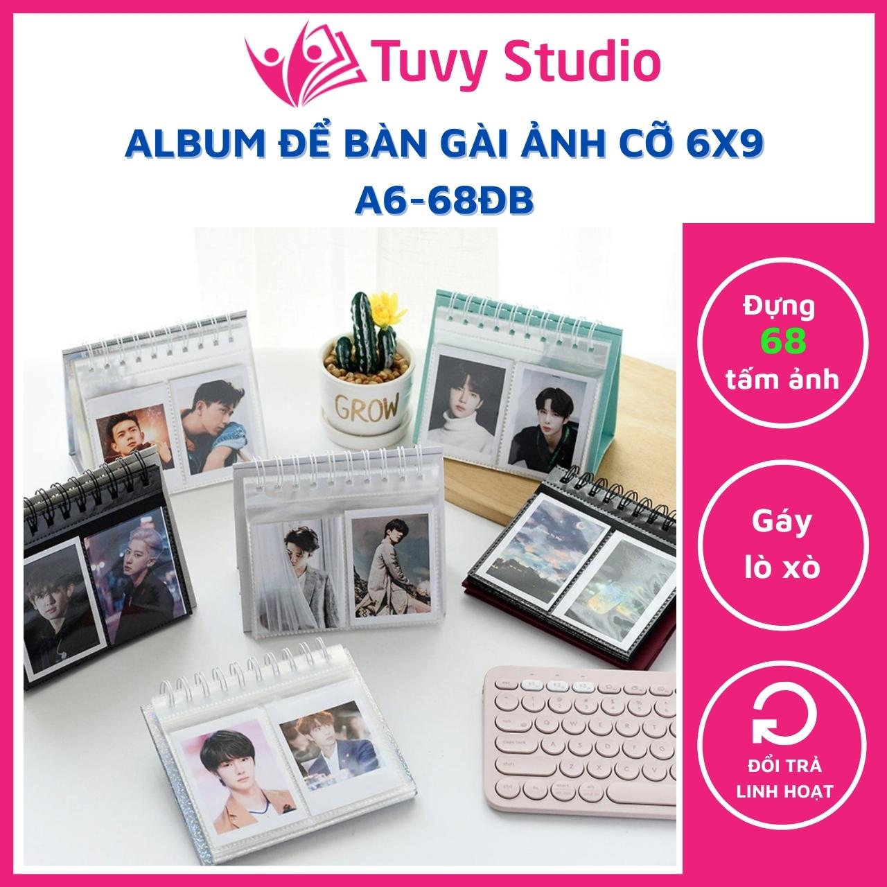 Album ảnh 6x9 để bàn đựng 68 ảnh 6x9 mini instax, lomo card bìa giấy cứng gáy lò xo trang trí bàn làm việc, bàn trang điểm, kệ tủ sẵn hàng tại Tú Vy Studio