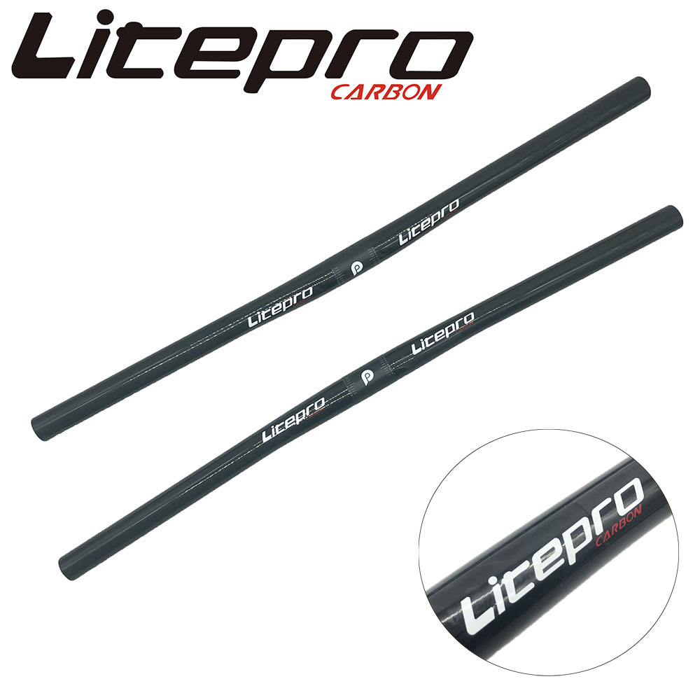 Litepro ghi đông xe đạp leo núi bằng carbon thanh tay cầm ngang xe đạp gấp thanh brompton thẳng siêu nhẹ 25.4*580mm