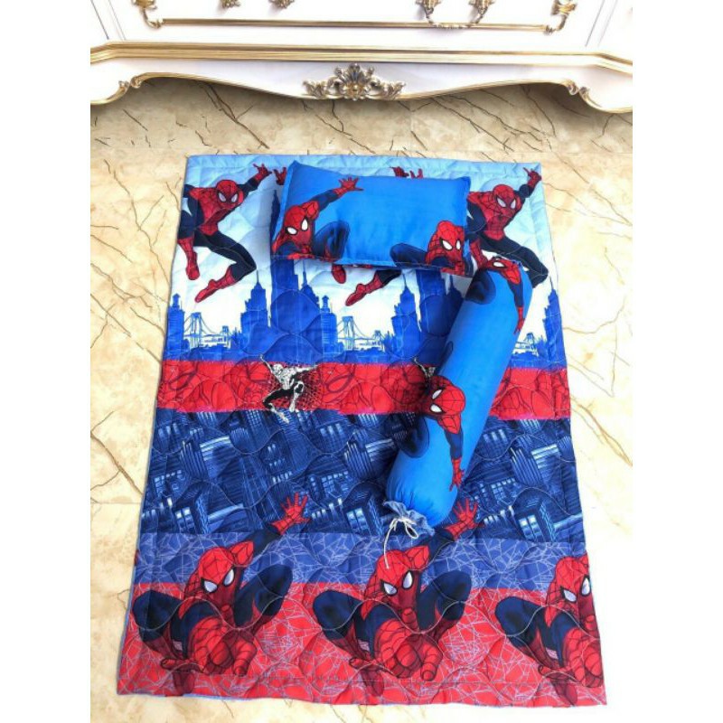 Set nệm trẻ em, bộ chăn kèm gối nằm hoạ tiết ngộ nghĩnh cho bé