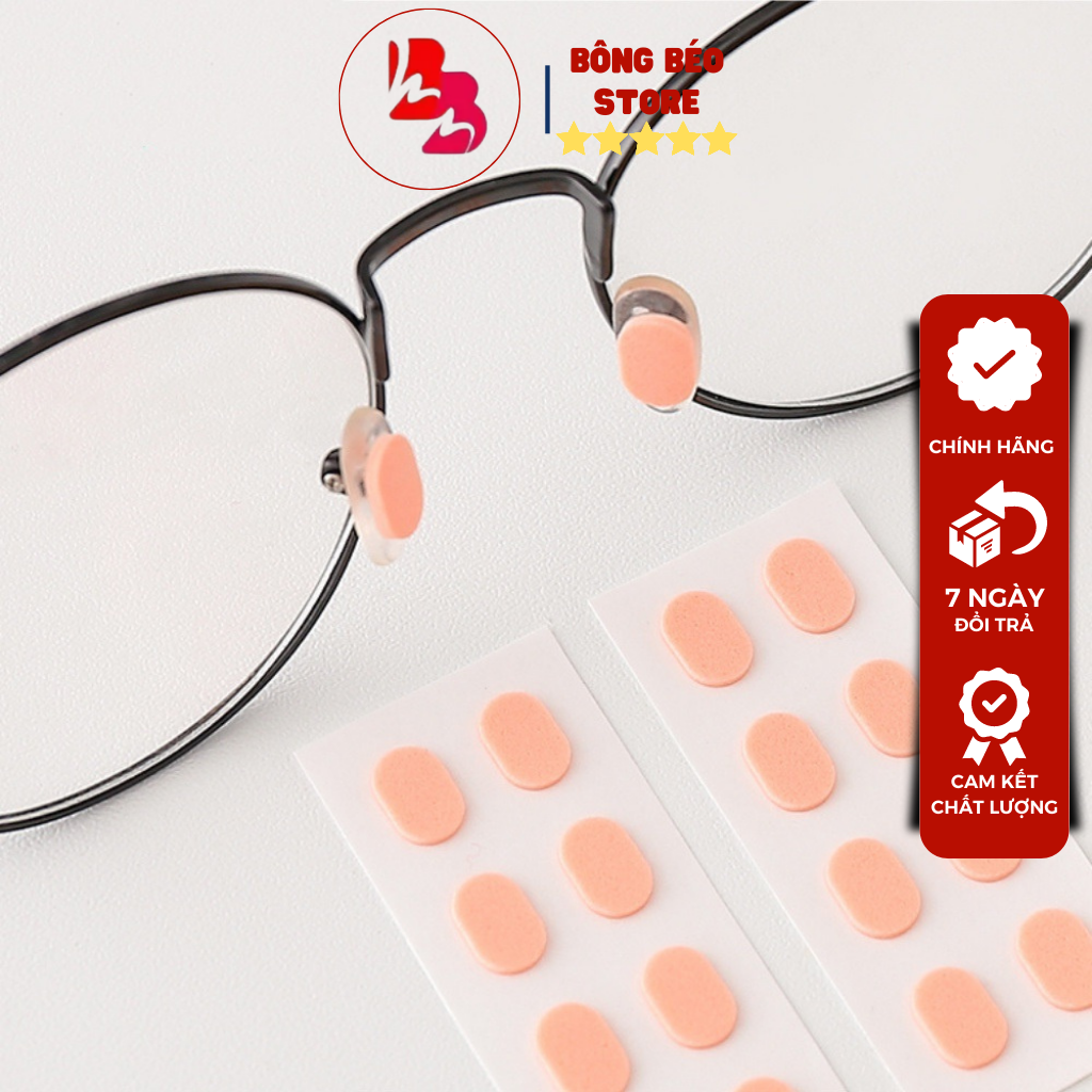 [HÀNG CÓ SẴN] Vỉ 4 Cặp Đệm Mũi Bọt Xốp Mềm Mại Chống Trượt Cho Mắt Kính