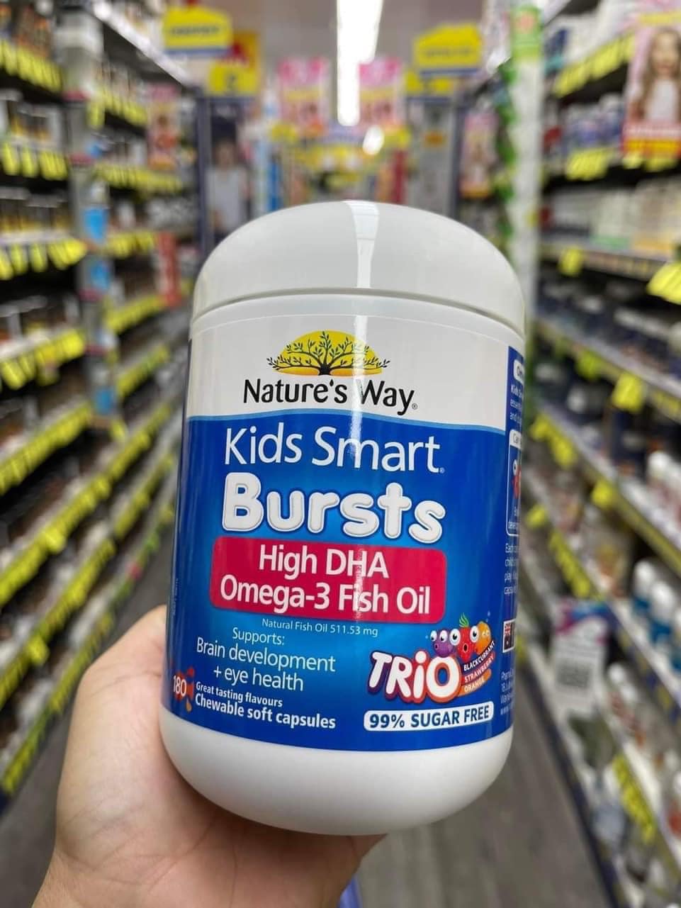 Dầu cá kids smart omega 3 fish oil high dha 180 viên của úc