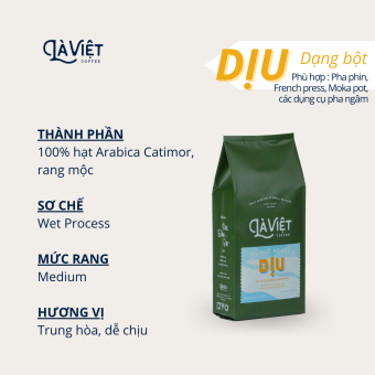 Cà Phê Bột LÀ VIỆT Dịu 100% Arabica 500g Vị Cân Bằng