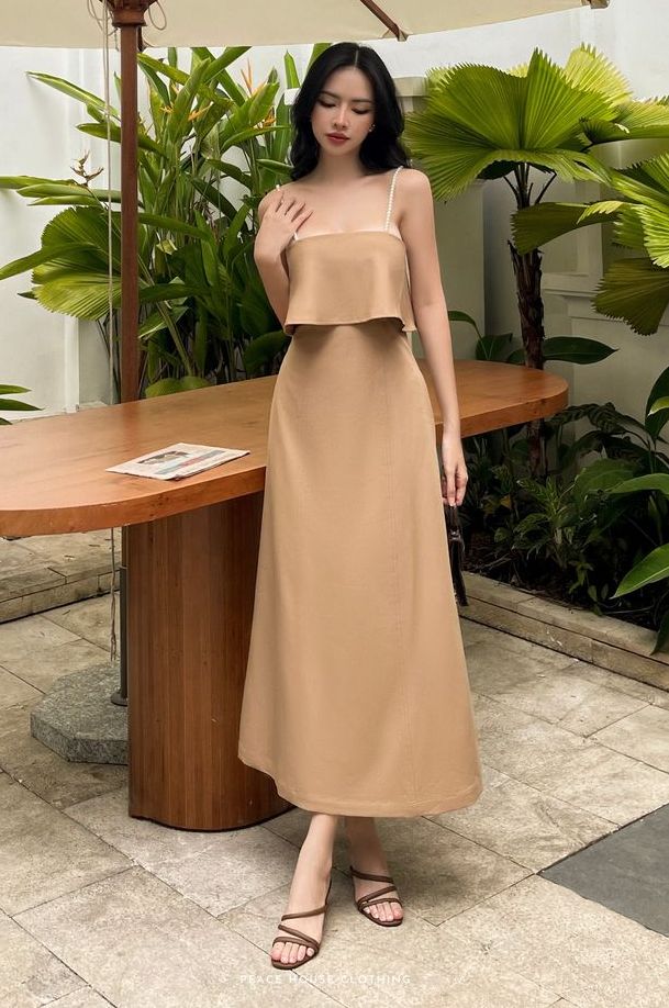 Đầm dáng ống đính dây ngọc , Peace House Clothing